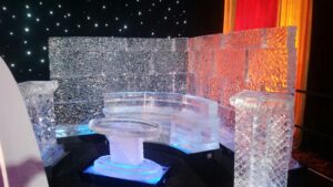 entire room furniture made of ice sculpture
