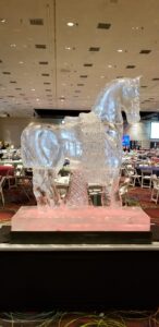 horse ice sculpture