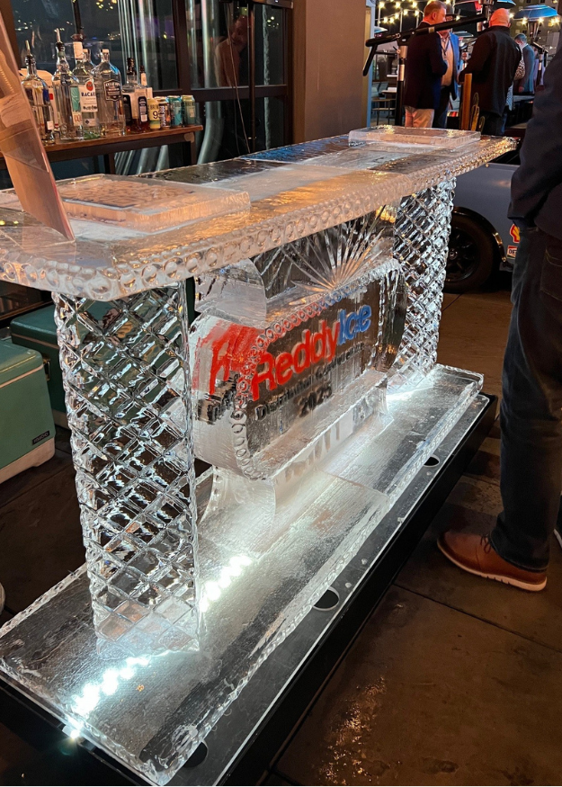 ice bar sculpture of reddy ice las vegas