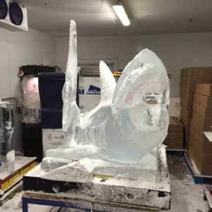 ice shark sculpture