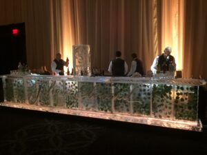 large flower ice bar sculpture