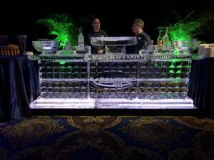beautiful ice sculpture bar